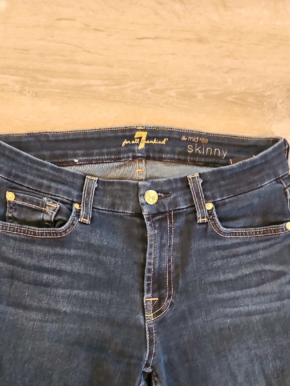 7 For All Mankind Mid Rise Skinny Jeans Size 27 - Picture 2 of 4